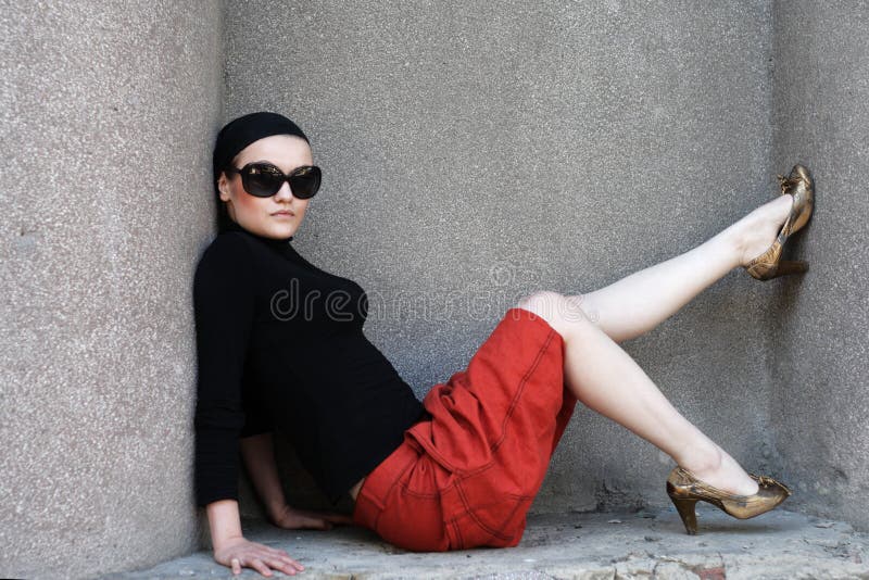 Beautiful Woman in Sunglasses and Kerchief