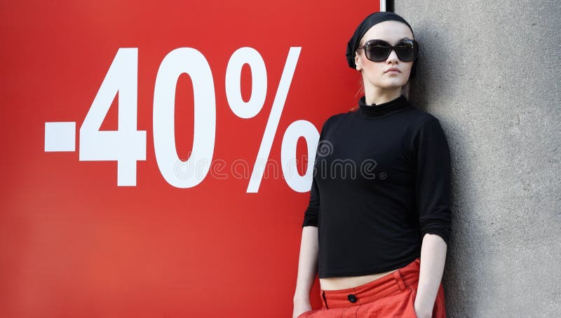 Beautiful Woman in Sunglasses and Kerchief