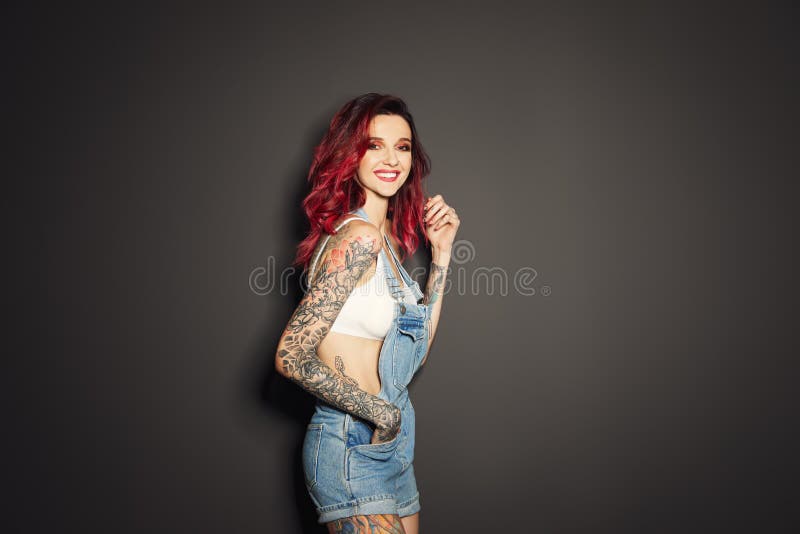 Portrait of beautiful woman with tattoos Stock Photo Alamy #11 Portrait of beautiful woman with tattoos Stock Photo Alamy