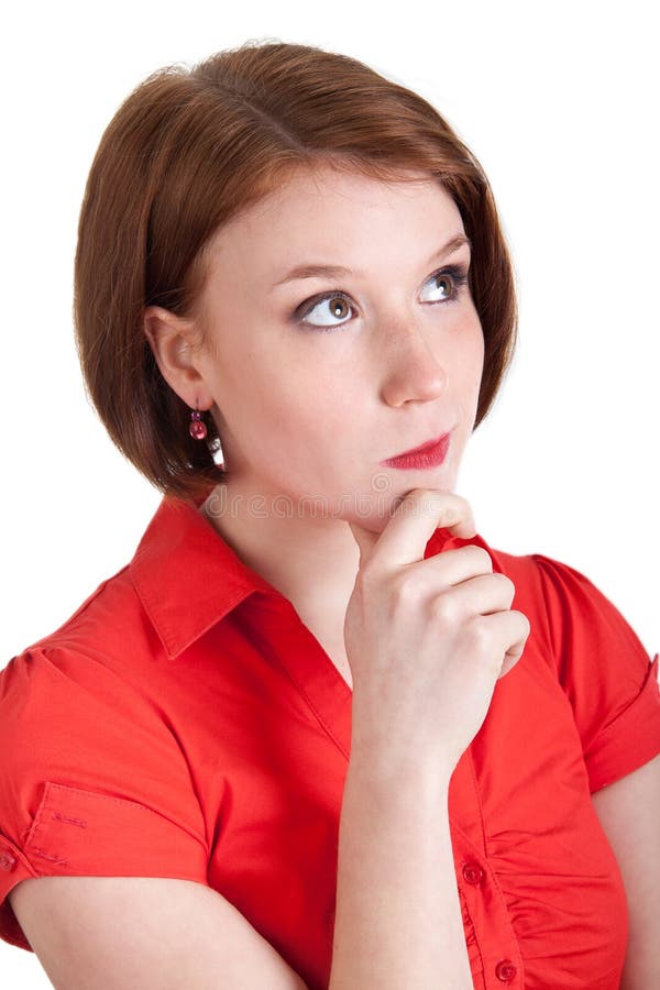 Beautiful woman thinking stock image. Image of beauty - 24594489