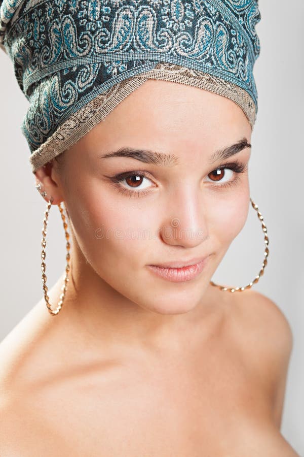 Beautiful Woman In A Turban Stock Image Image Of Beige Sensuality 42506645