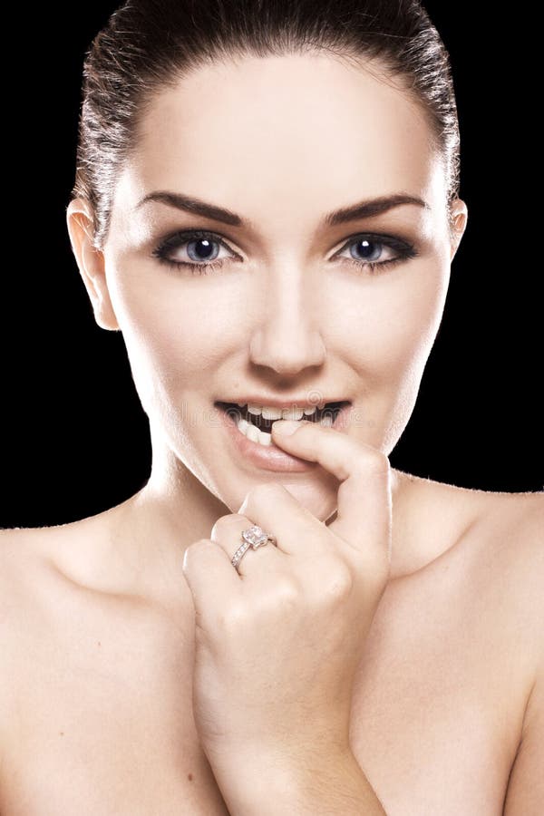Beautiful Woman Wearing Diamond Ring Stock Image Image Of Jewel Jewelry 12010935
