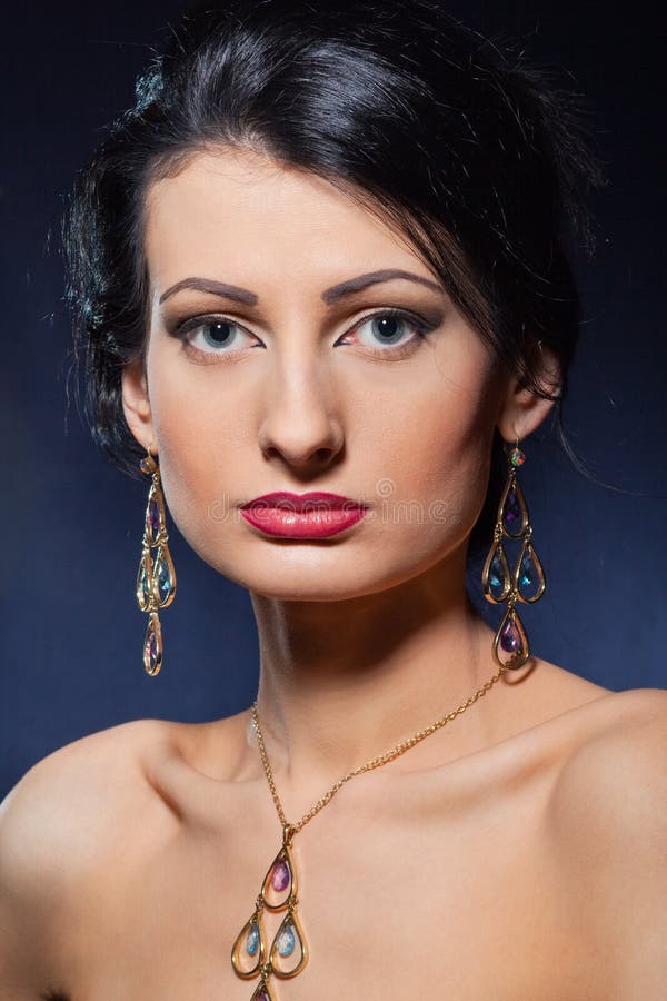 Beautiful woman wearing jewelry