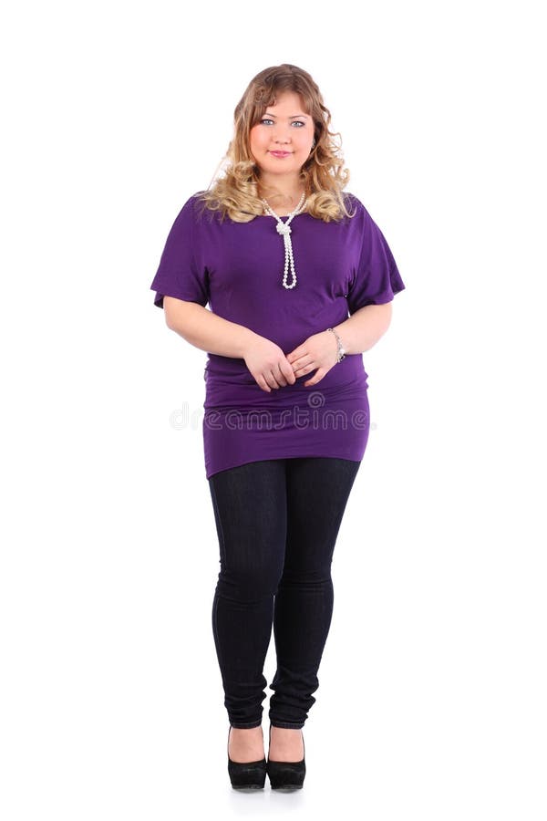 Plus Size Fashion Model in Casual Clothes, Fat Woman on Beige Background  Stock Image - Image of obese, emotions: 183153509