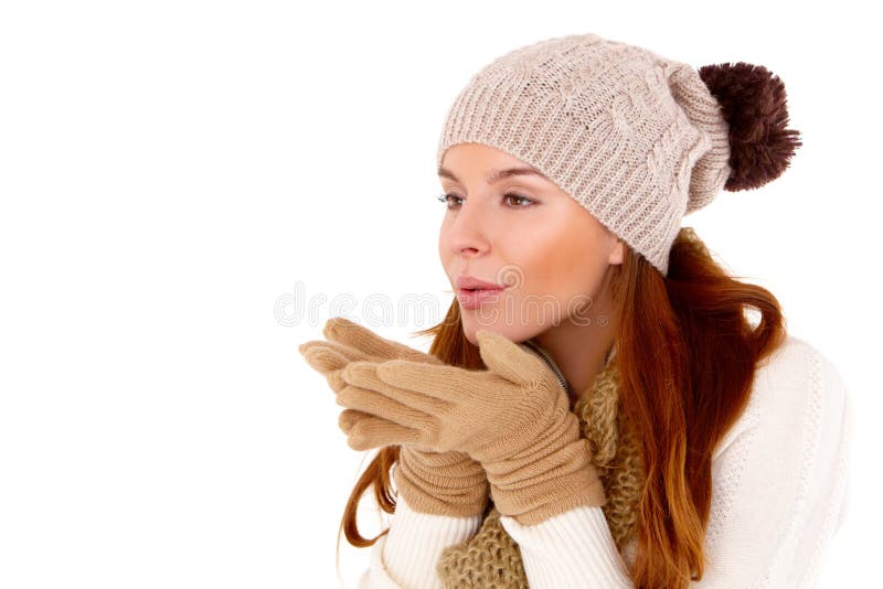 Beautiful Woman Wearing Warm Winter Clothes Stock Image - Image of ...