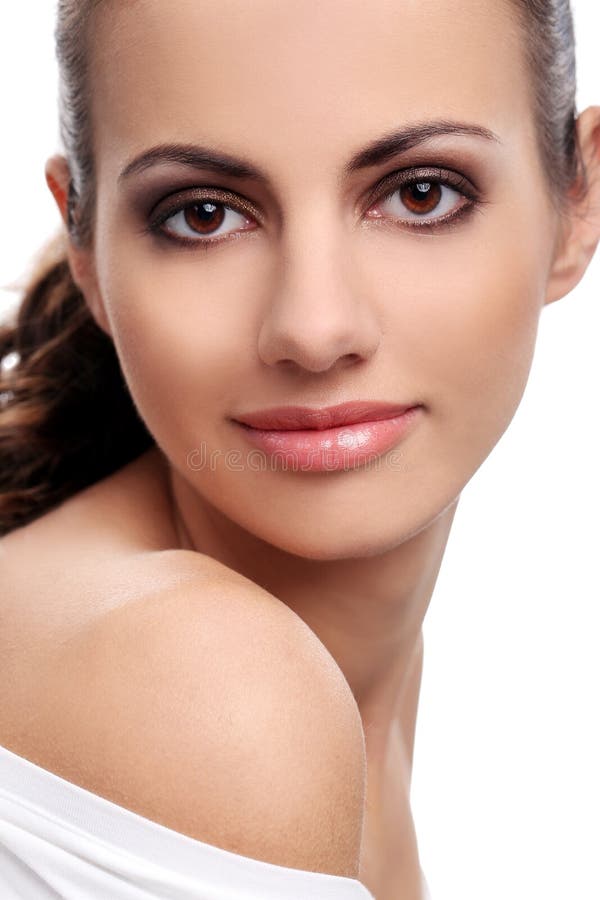 Beautiful Woman on a White Background Stock Image Image of isolated, cute 38415717