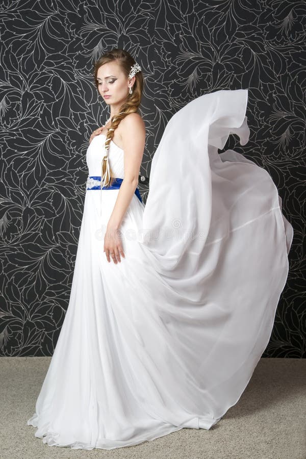 Beautiful woman in white wedding dress royalty free stock image Beautiful woman in white wedding dress royalty free stock image