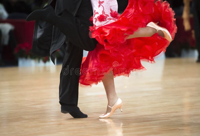 Beautiful Womanish and Masculine Legs in Active Ballroom Dance, Stock ...