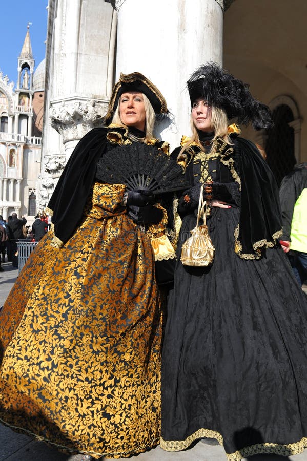 Beautiful Women With Costume In Venice Carnival Italy 2015 Editorial