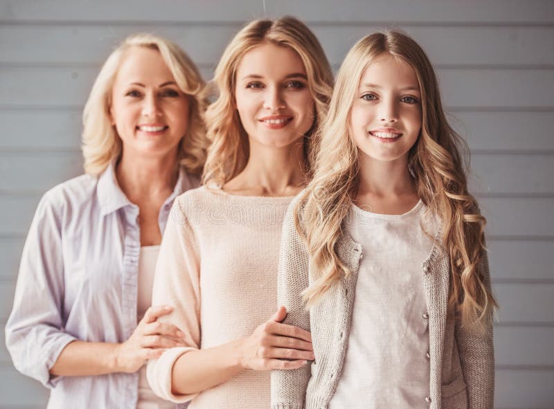 Granny, mom and daughter stock photo. Image of generation - 103645222