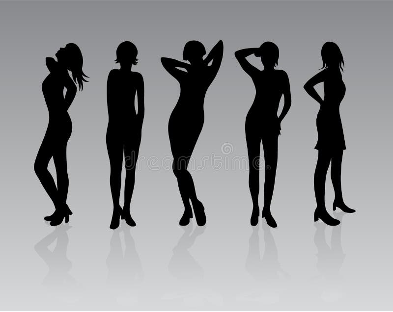 Beautiful women silhouettes