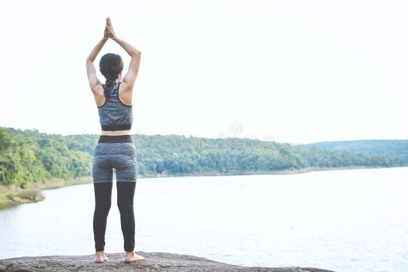 Beautiful Women Yoga in Nature Stock Photo - Image of body, flexible ...