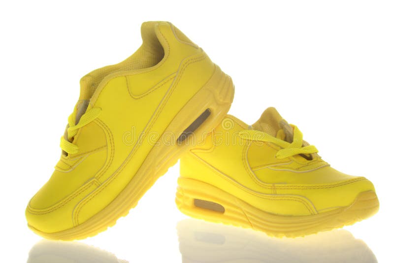 Beautiful Yellow Shoes. Isolated Stock Image Image of fitness