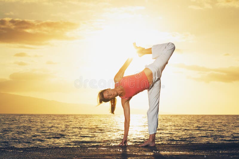 Beautiful Hispanic Woman Doing Her Yoga Strength Training 