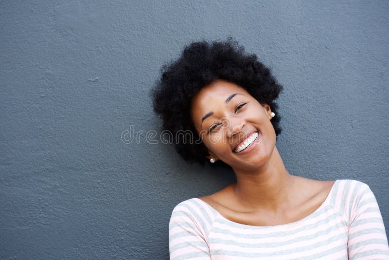 Beautiful young african woman smiling