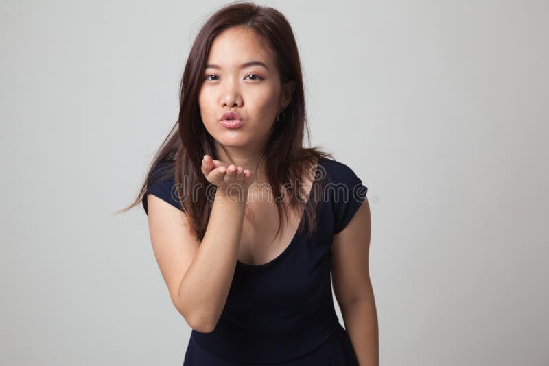 Girl blowing a kiss stock photo. Image of background, hand - 2680894