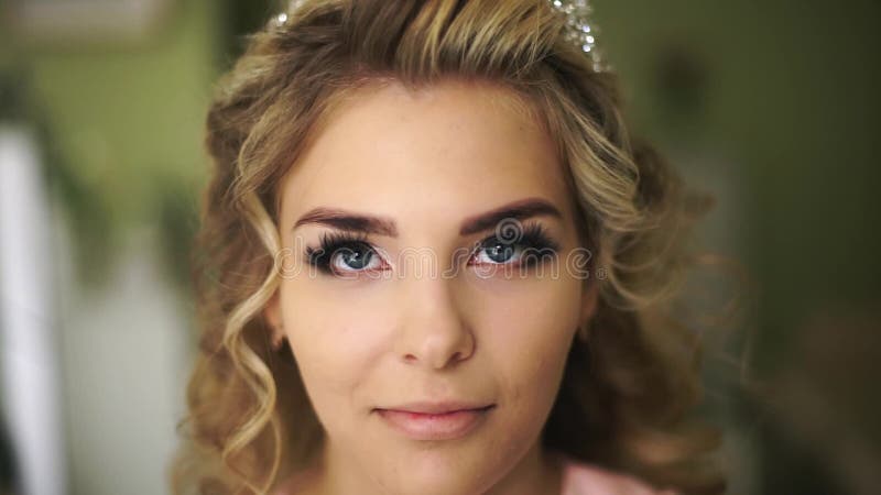 Beautiful Young Bride. Stylish Woman Fiancee with Bridal Hairstyle, Event Makeup and Jewelry