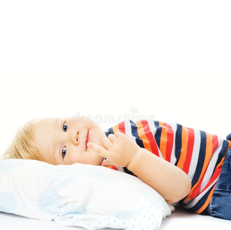 Beautiful young child waking up