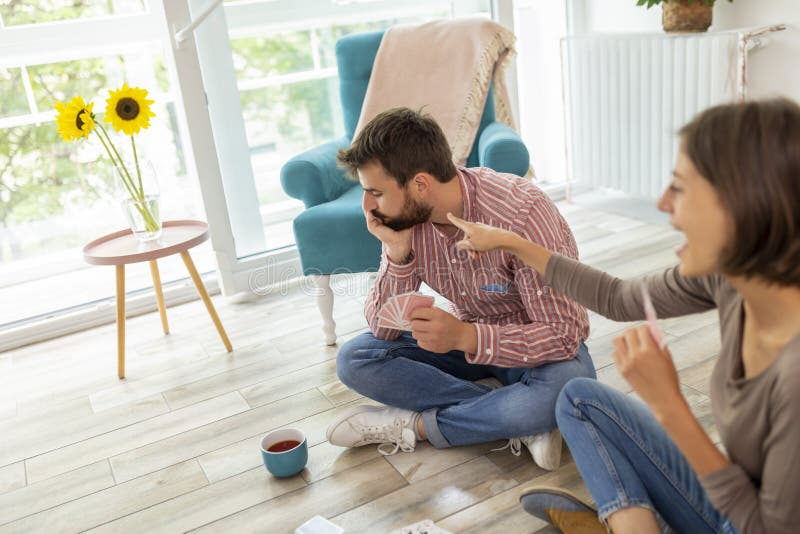 Couple playing games stock image. Image of girlfriend - 132760653