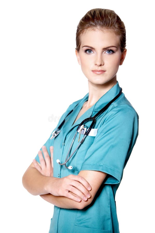 Beautiful young doctor royalty free stock image