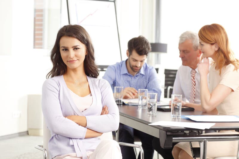 Beautiful young executive businesswoman smiling royalty free stock image Beautiful young executive businesswoman smiling royalty free stock image