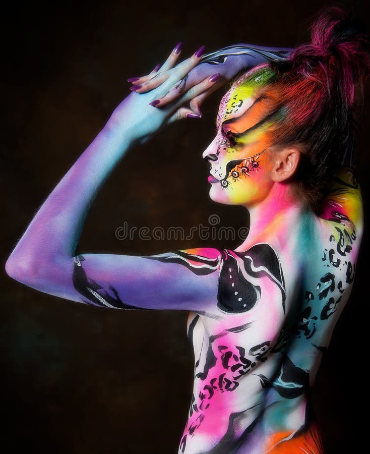 Beautiful young female with full body paint