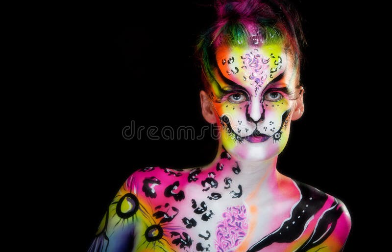 Beautiful young female with full body paint