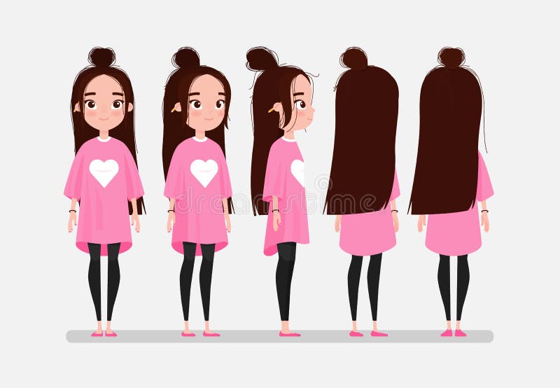 Beautiful Young Girl Character Turnaround Stock Vector - Illustration of design, nice: 142986785 Beautiful Young Girl Character Turnaround Stock Vector - Illustration of design, nice: 142986785
