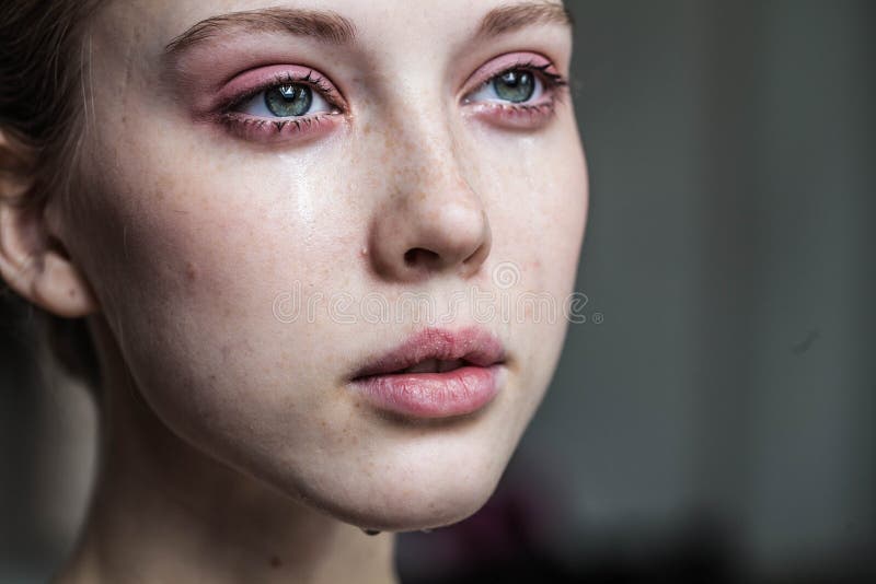 Beautiful Young Girl Crying Stock Photo Image Of Dep