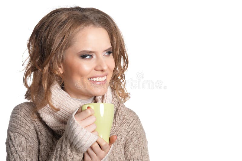 Young Girl Drinking Tea in Bed Stock Image - Image of covering, mocha ...
