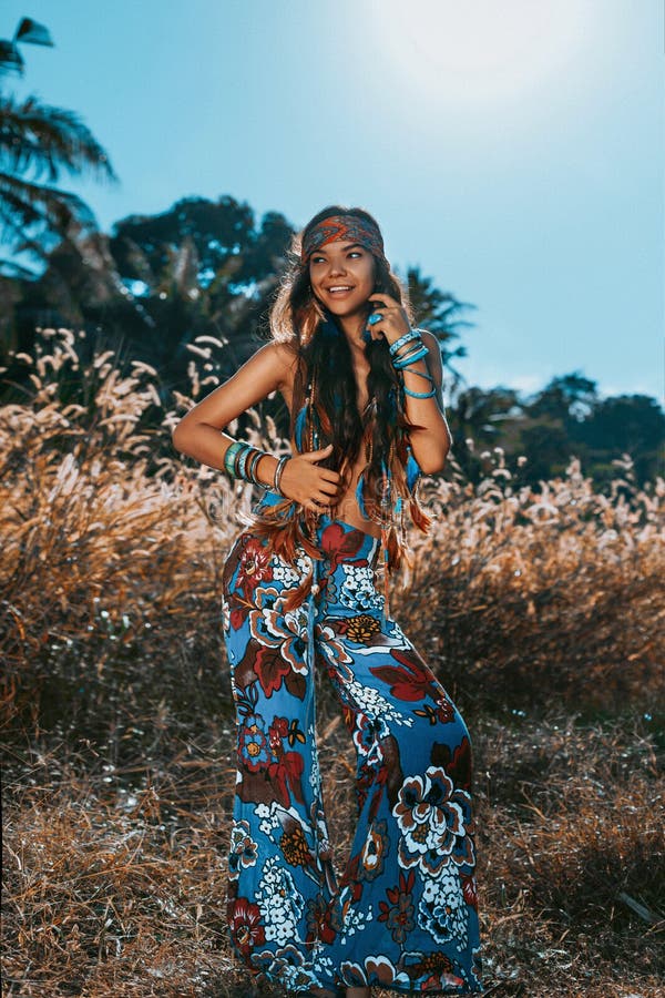 Beautiful Young Hippie Style Woman ...