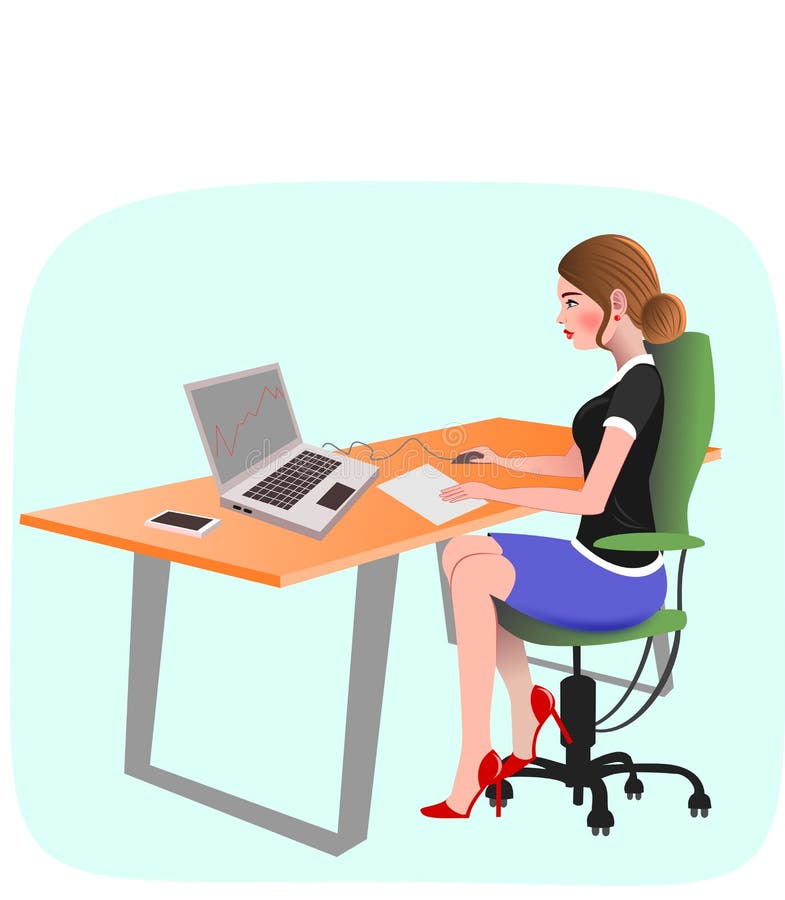 Lady Desk Stock Illustrations 3 296 Lady Desk Stock