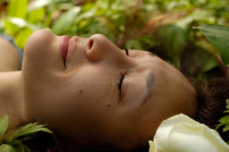 Beautiful Young Relaxed Woman Face