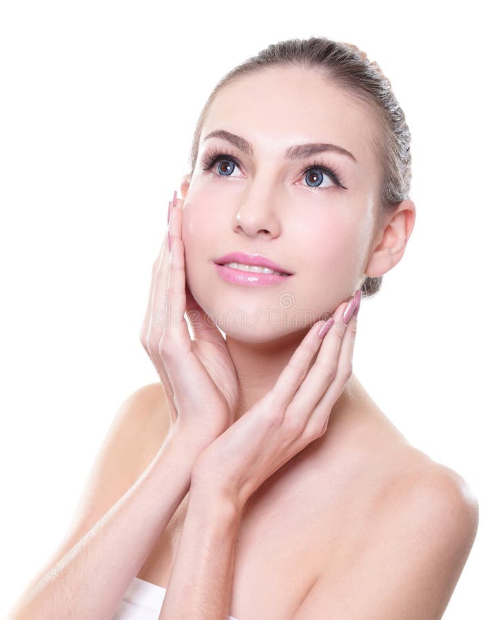 Beautiful Young Skin Care Woman Face Stock Image - Image of looking