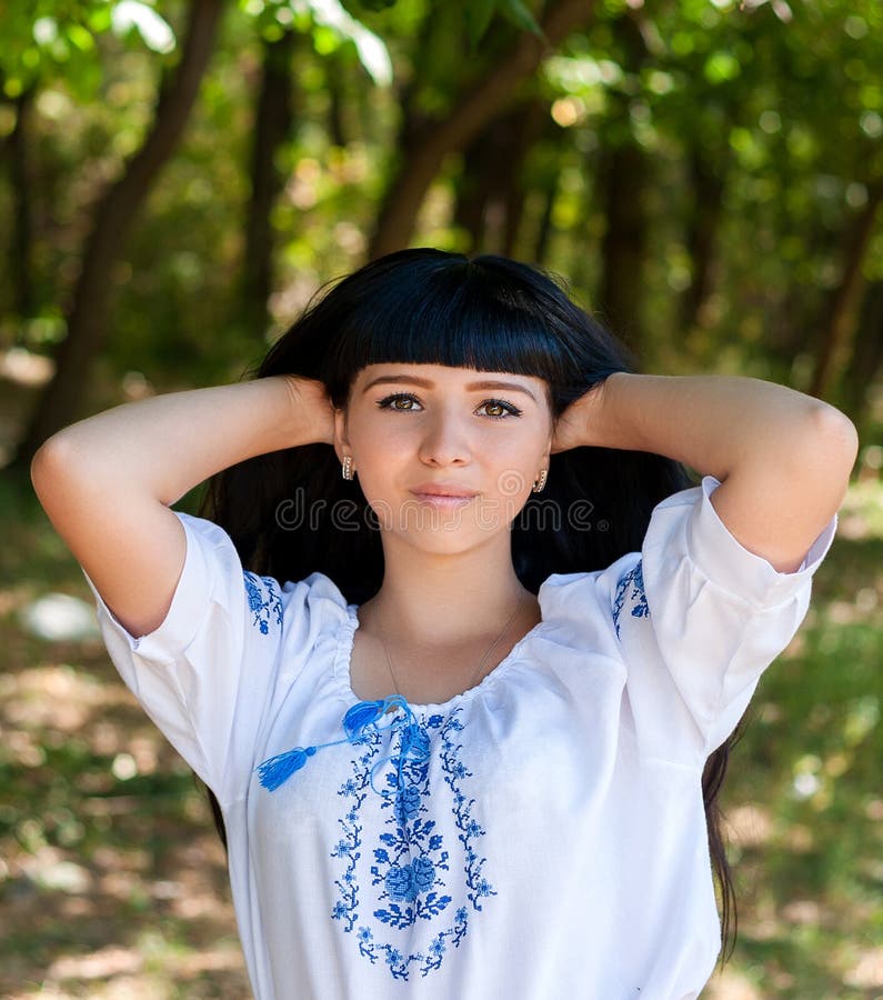 Beautiful Young Ukrainian Girl In National Costume Girl With Beautiful