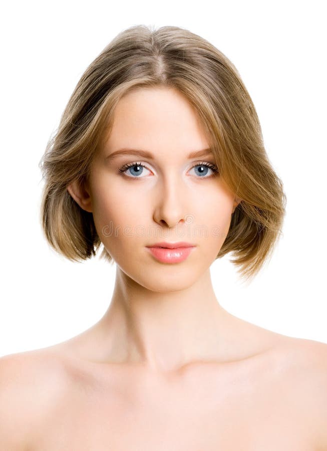Beautiful Face of Young Woman with Clean Fresh Skin Stock Image Image