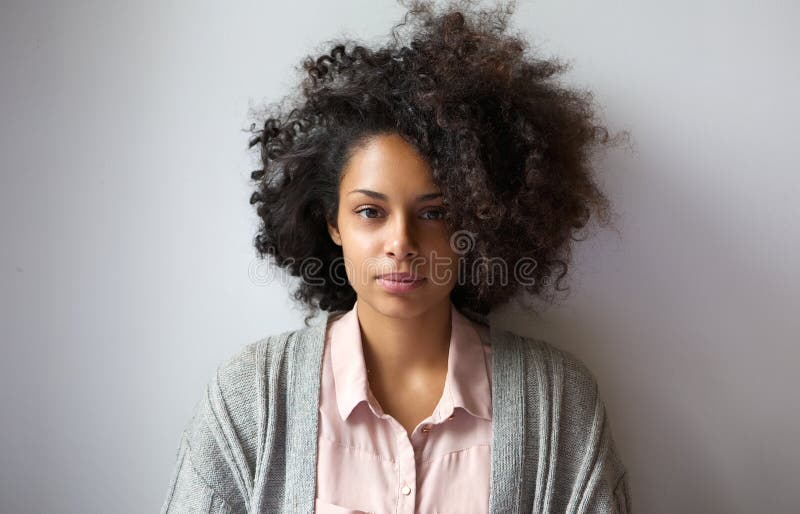 Beautiful young woman with afro hairstyle