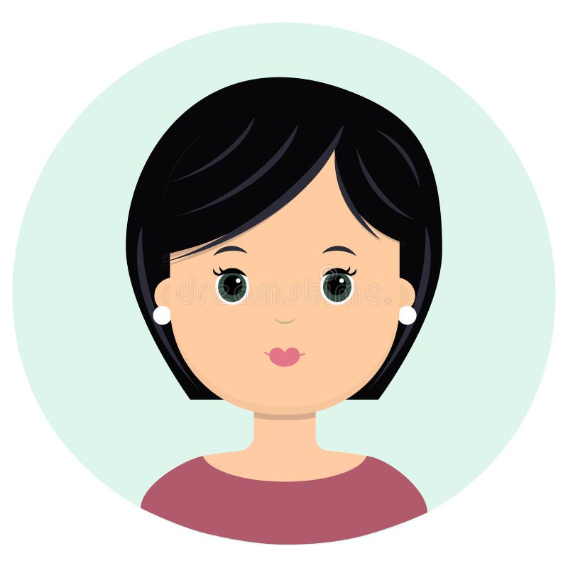 clipart lady black hair