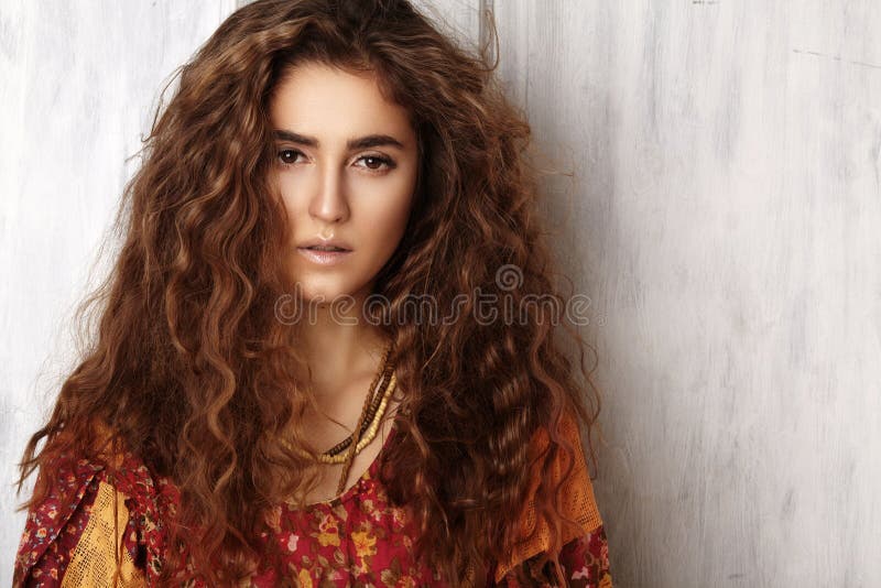Beautiful Young Woman with Long Curly Hairstyle, Fashion Jewelry with Brunette Hair. Indian Style Clothes, Long Dress Stock Image - Image of girl, lady: 128280097 Beautiful Young Woman with Long Curly Hairstyle, Fashion Jewelry with Brunette Hair. Indian Style Clothes, Long Dress Stock Image - Image of girl, lady: 128280097