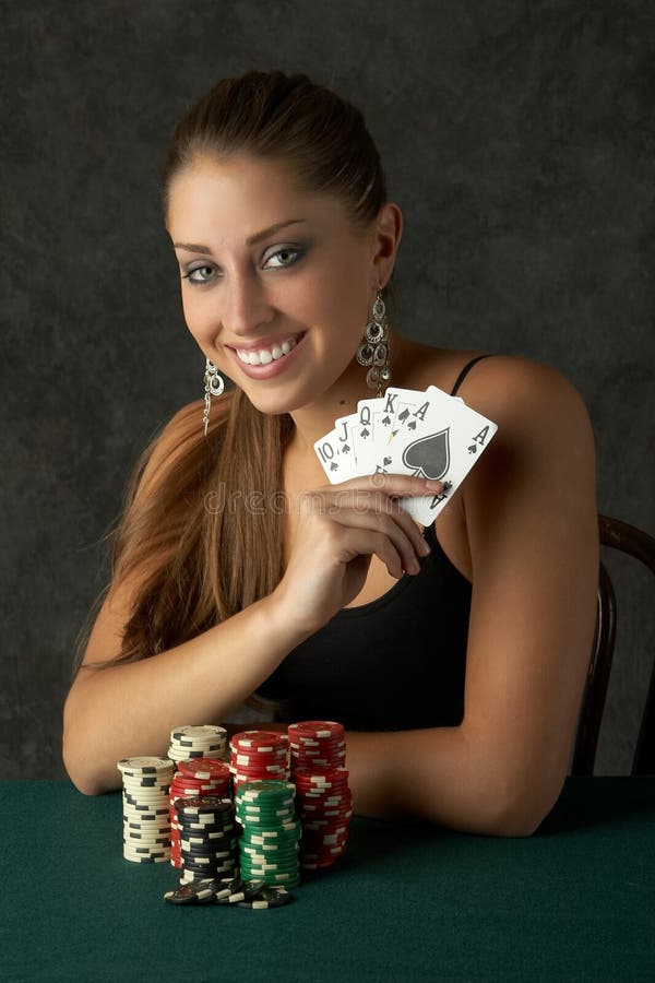Beautful Young Woman with Poker Chips Stock Photo - Image of beautiful ...