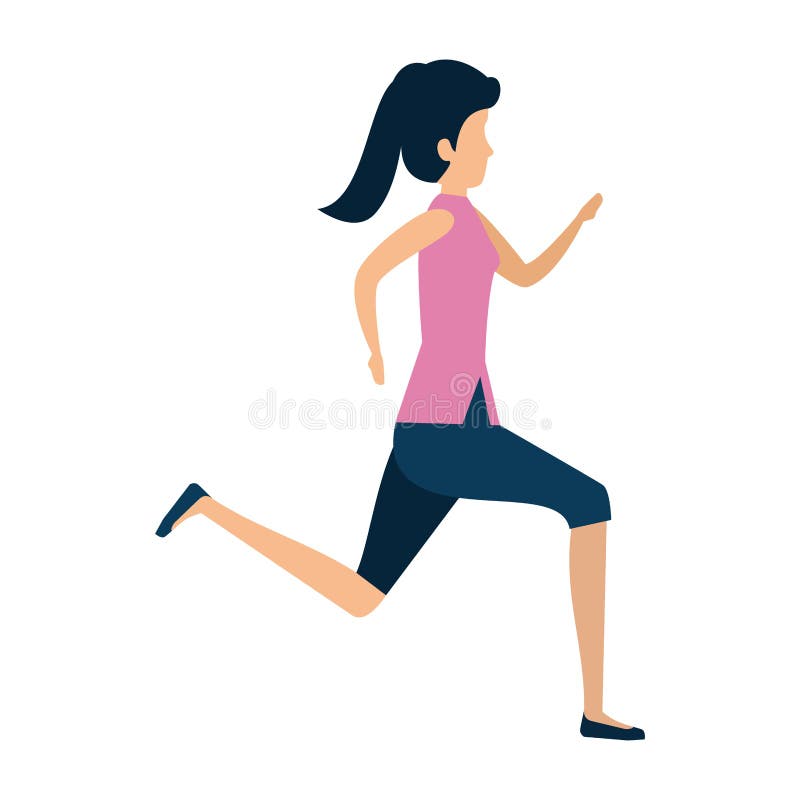 Beautiful and young woman running stock illustration Beautiful and young woman running stock illustration