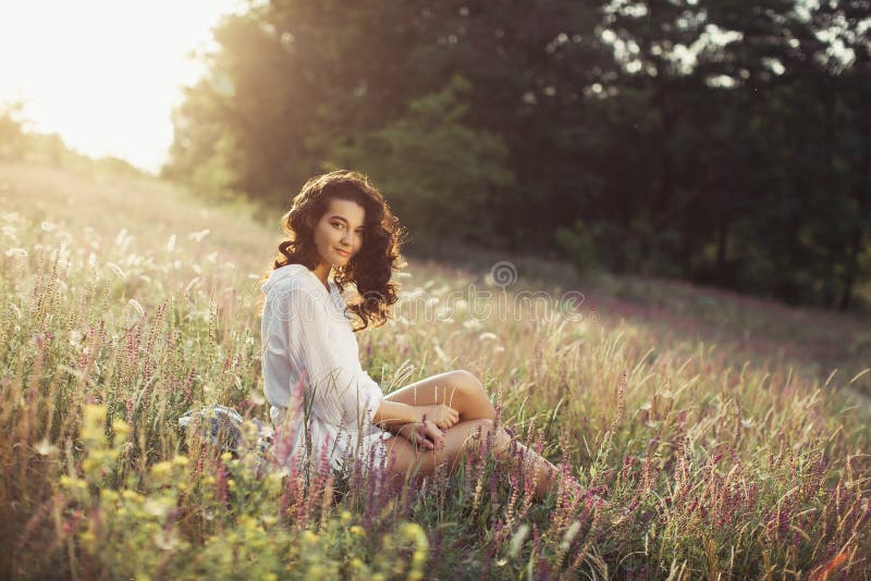 Free Happy Woman Enjoying Nature Beauty Girl Outdoor Freedom Concept Stock Image Image Of
