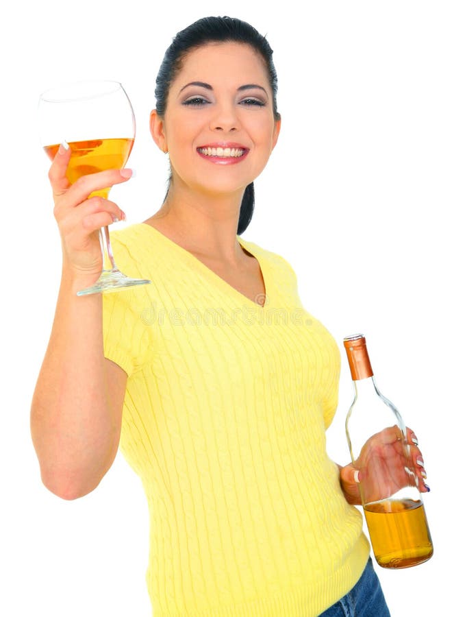 Beautiful Young Woman Toasting