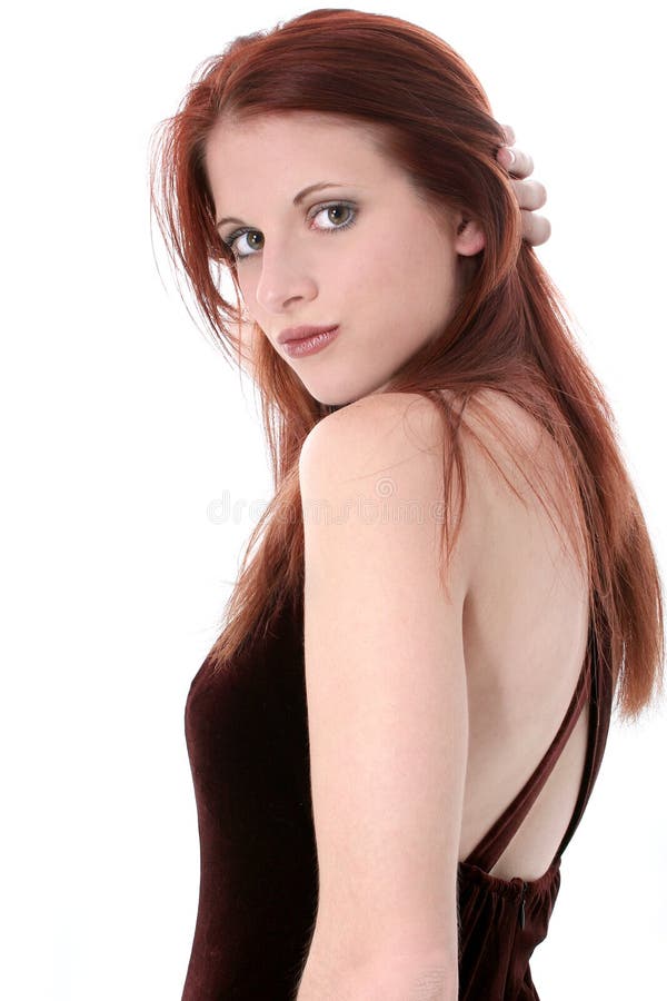 Beautiful Young Woman In Velvet Dress