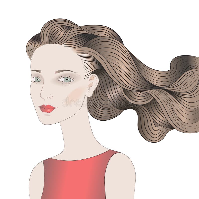 Long Wavy Hair: Over 12,600 Royalty-Free Licensable Stock Illustrations &  Drawings