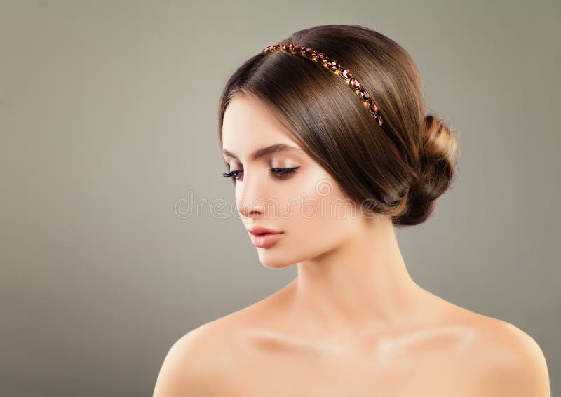 Young Woman Wearing Diamond Hair Decor Stock Image - Image of luxury,  diamond: 104380659