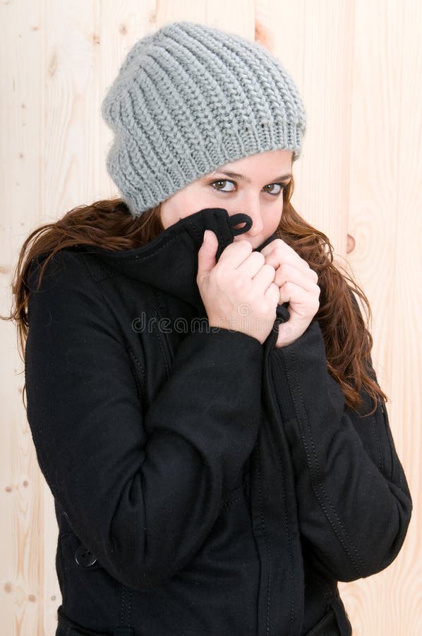 Beautiful young woman with winter clothes