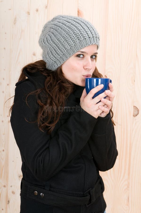 Beautiful young woman with winter clothes