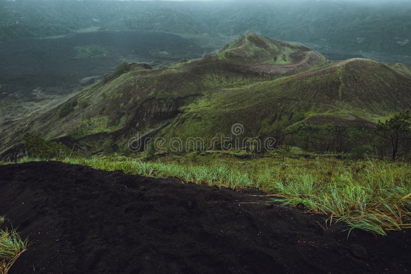 Beautifull mountain in the morning mist , Batur, Bali, Indonesi