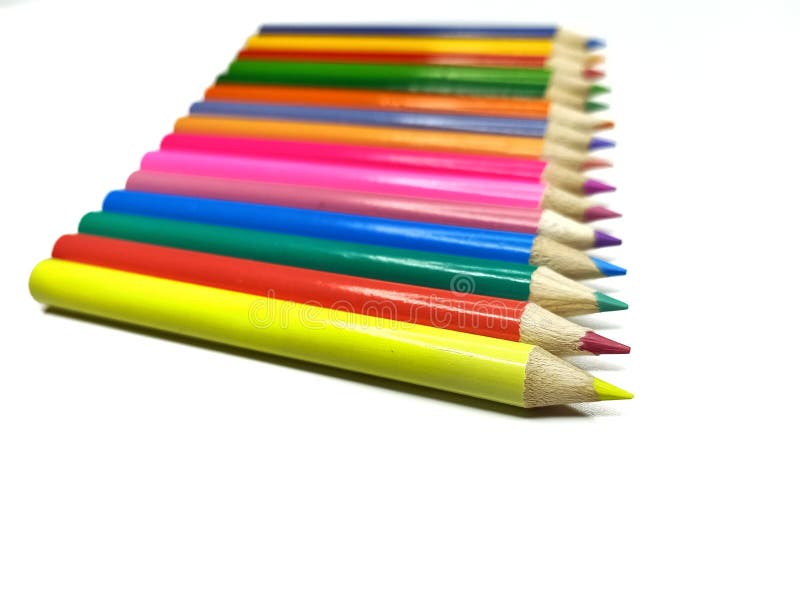 Beautifully Arranged Colored Multicolored Crayons. Stock Image Image